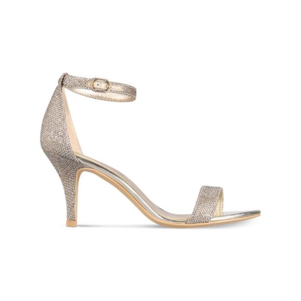 Bandolino Madia Dress Sandals 9 Gold Diamond Open Toe Heels